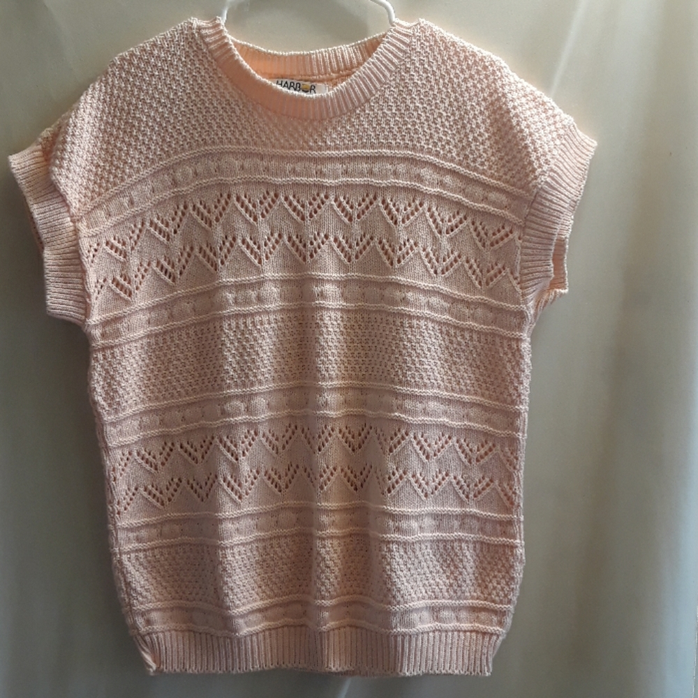 Pink HarBor View short sleeve knitted sweater